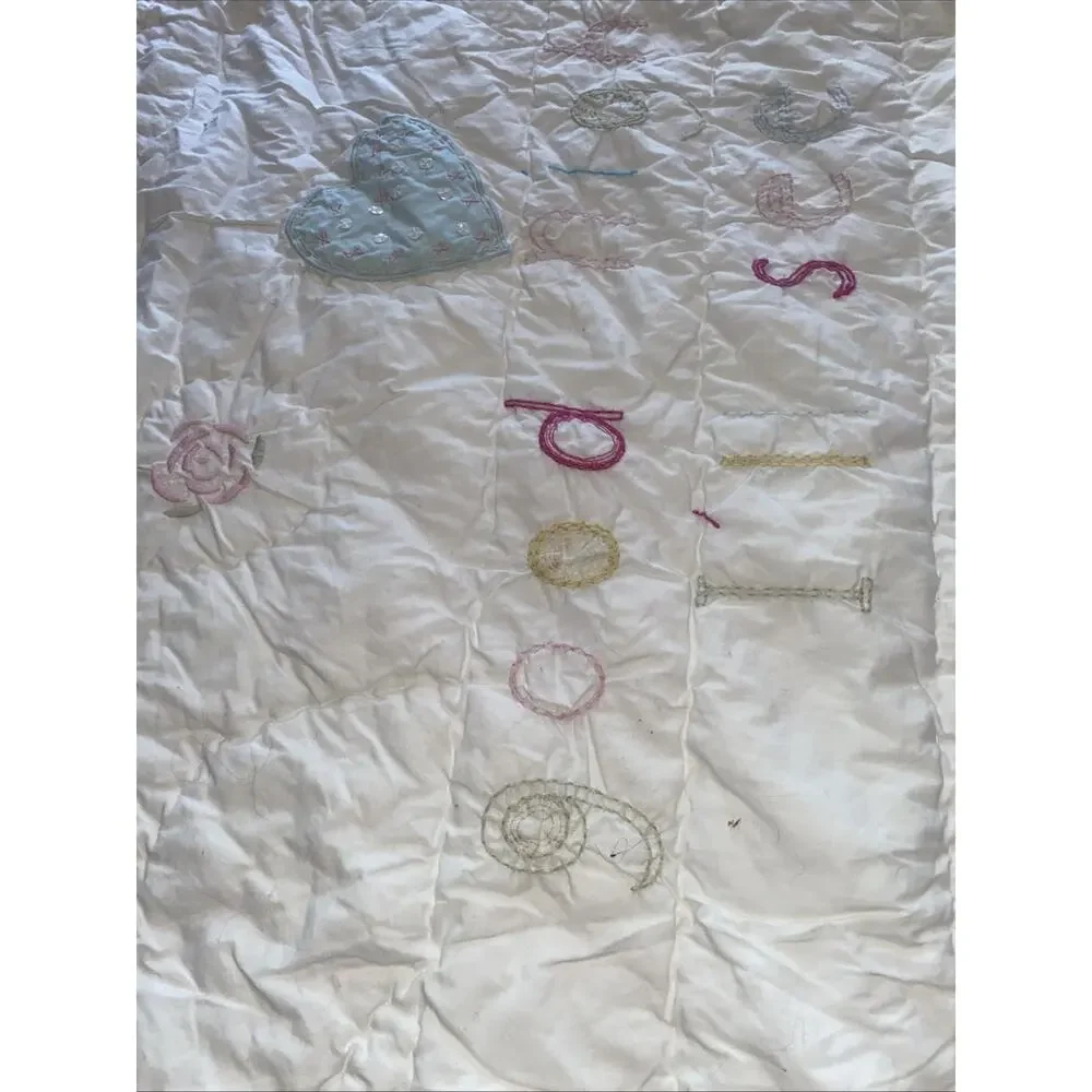 Simply Shaggy Chic Applique Embroidered Quilt Bedspread 84”x 84” Girl’s Princess